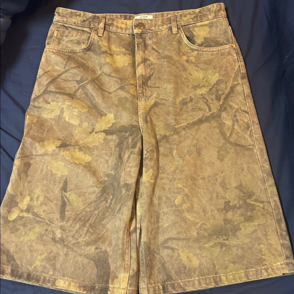 Cotton On Camouflage Jean Shorts